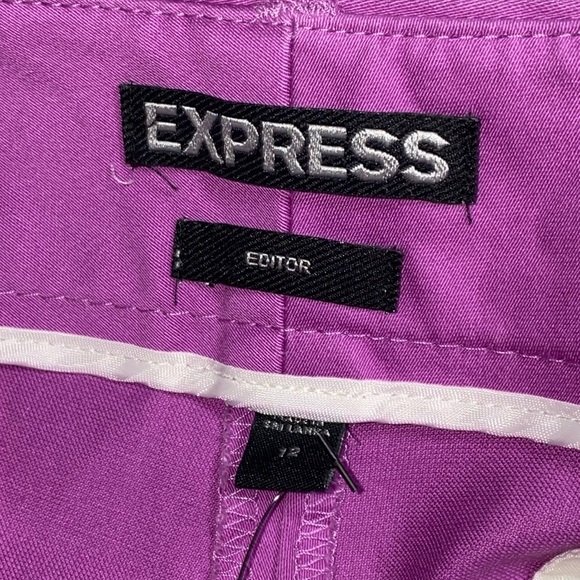 NWT Express Purple Women's “Editor” Shorts Size 12 NEW - Picture 8 of 12